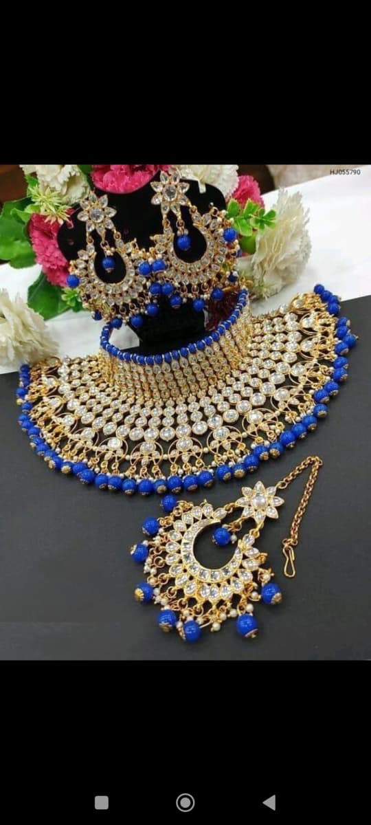 Rajnoor Meenakari Set – Classic Blue & Gold Grandeur