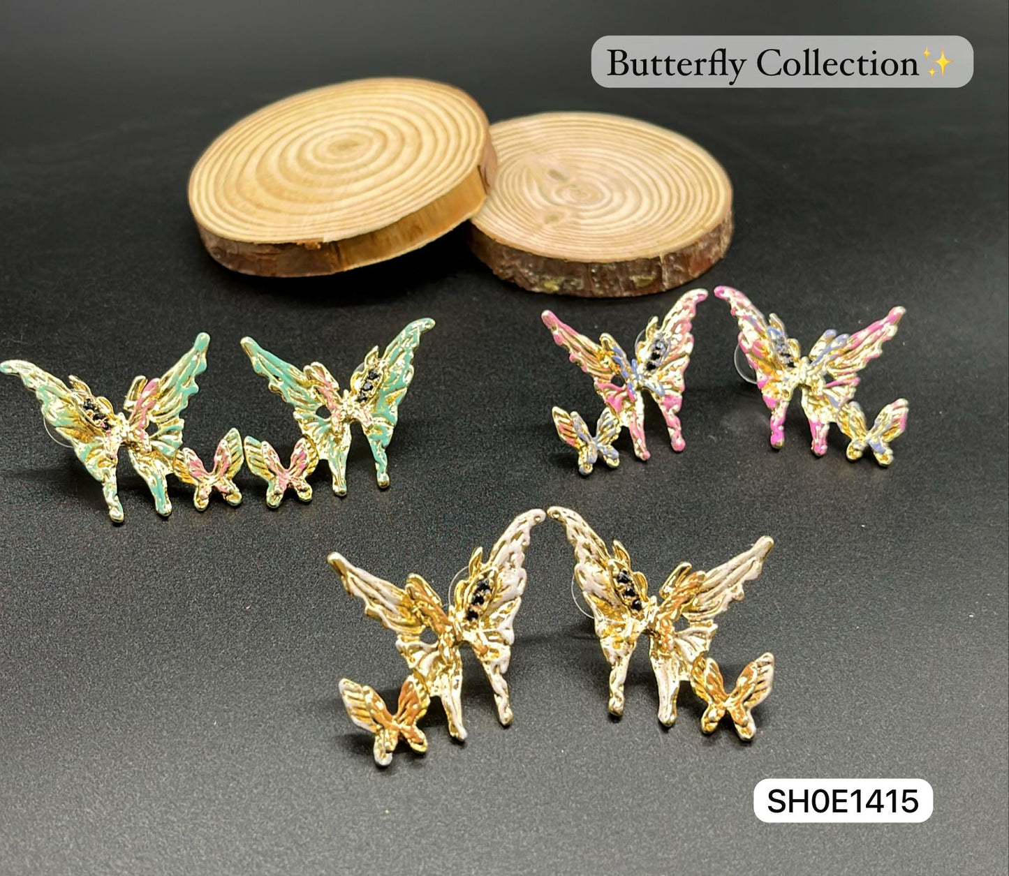 Suntech Jewels – Butterfly Cluster Statement Earrings