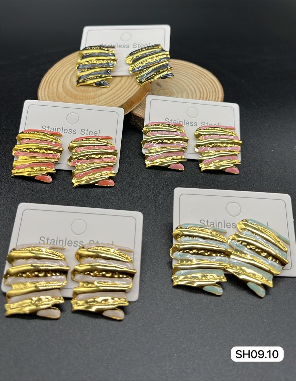 Suntech Jewels Textured Layered Stud Earrings