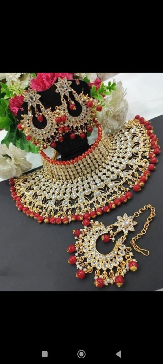 Rajnoor Meenakari Set – Classic Red & Gold Grandeur