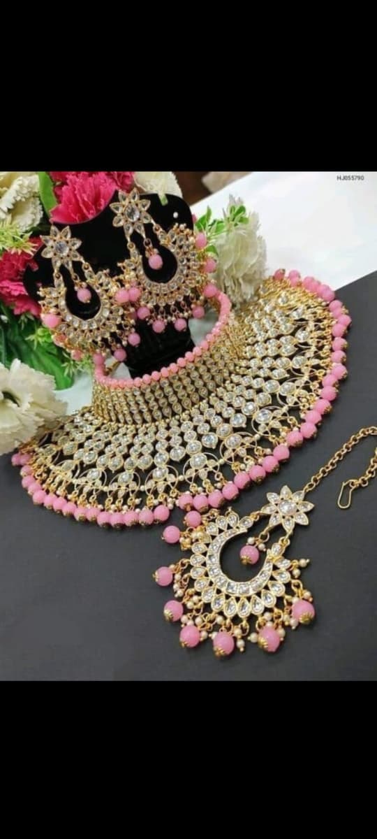 Rajnoor Meenakari Set – Classic Pink & Gold Grandeur